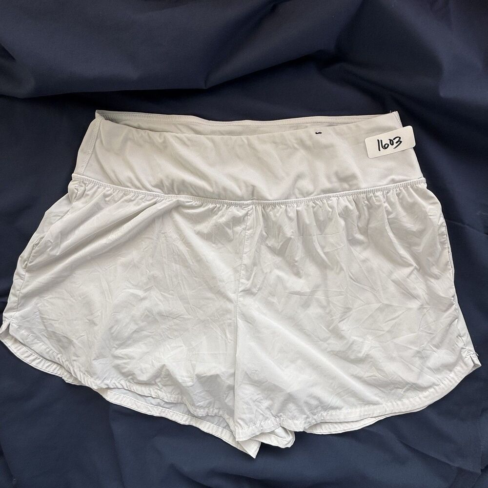 Spyder Active White Running Shorts Wide Waistband Flowy Athletic Size L